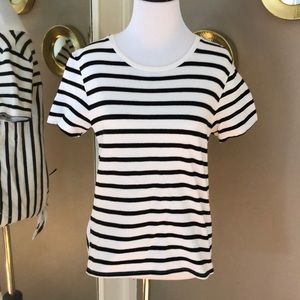 Madewell Black & White tie back top Size small